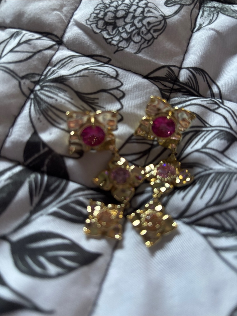 Gold Pink Flower Drop Earrings - Kendra Scott